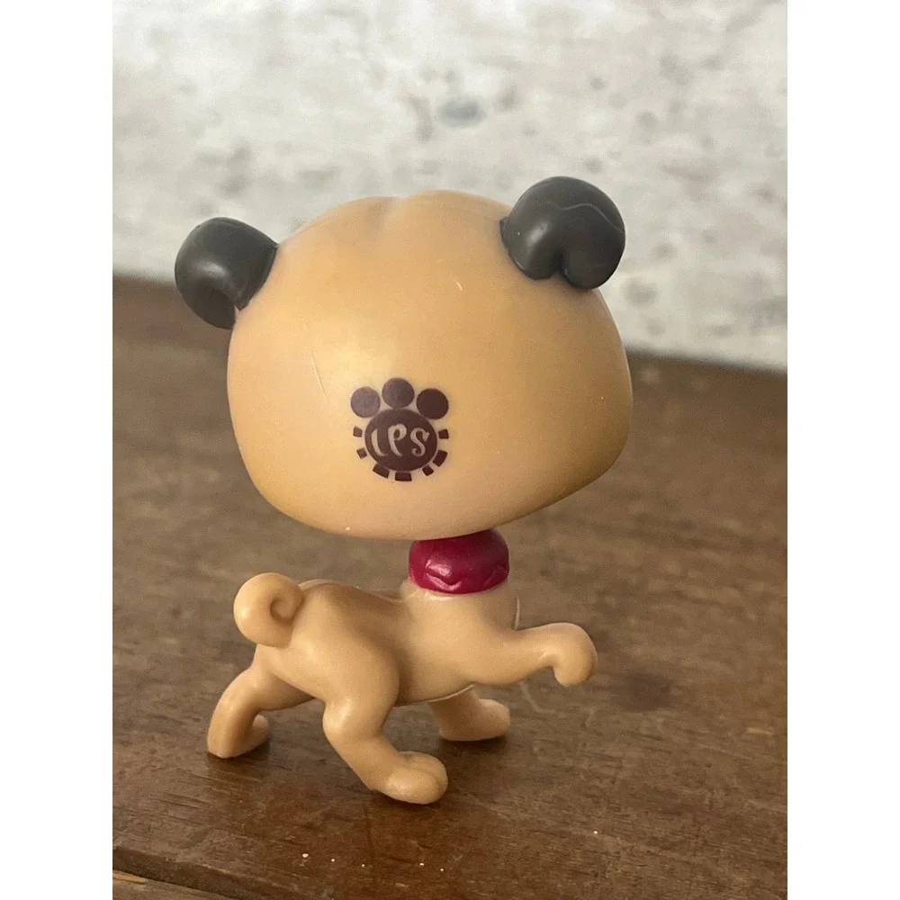 Littlest Pet Shop LPS Wagger Hobbs Pug #3770‎ Tan & Black Puppy Dog